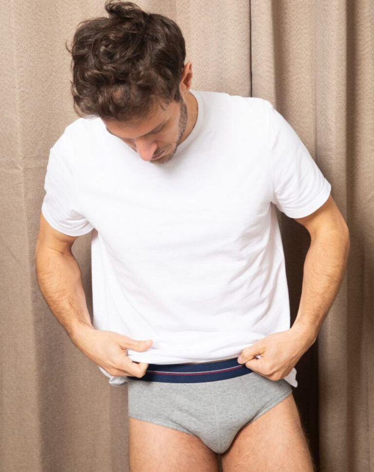 Lemahieu - Slip en Coton BIO - Gris - Terracotta - Homme