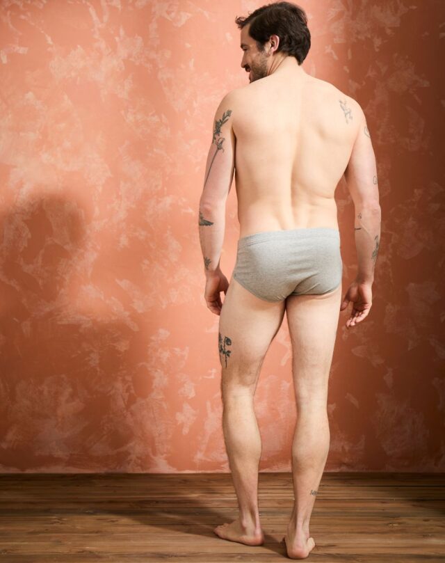 Lemahieu - Slip confort Coton BIO - Gris - Terracotta - Homme