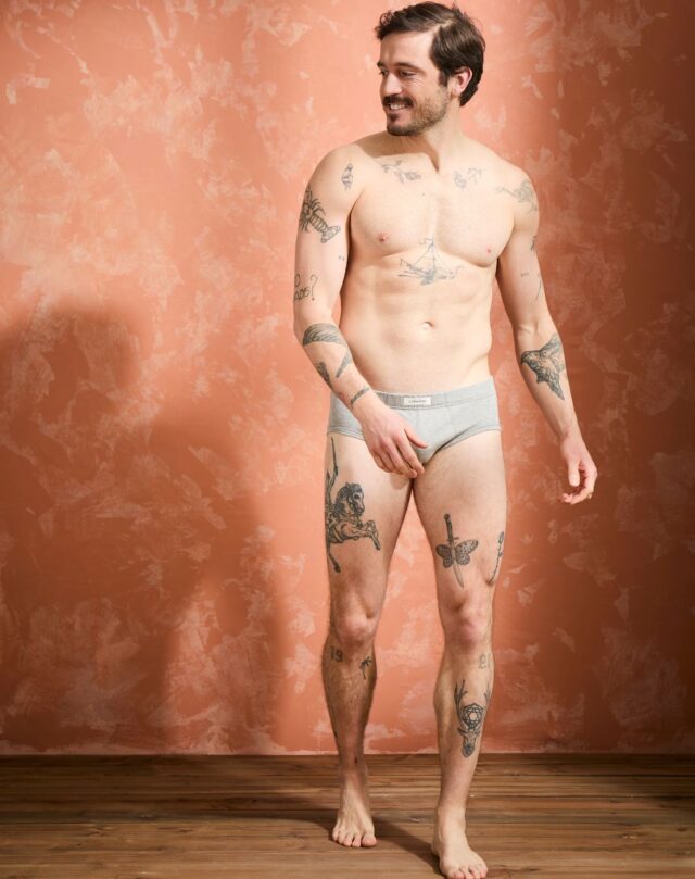 Lemahieu - Slip confort Coton BIO - Gris - Terracotta - Homme