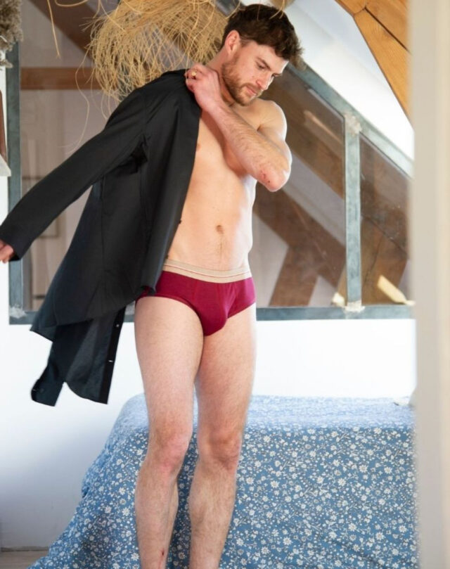 Lemahieu - Slip en Coton bio - Grenat - Bordeaux - Homme