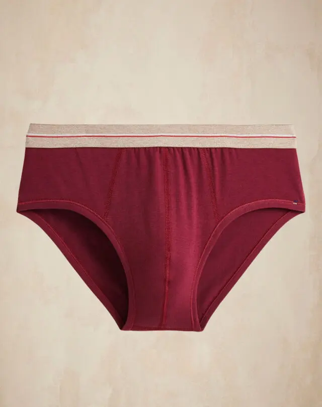 Slip en Coton BIO – Grenat – Bordeaux – Homme par la marque Maison Lemahieu Maison Lemahieu - Slip en Coton BIO – Grenat – Bordeaux – Homme