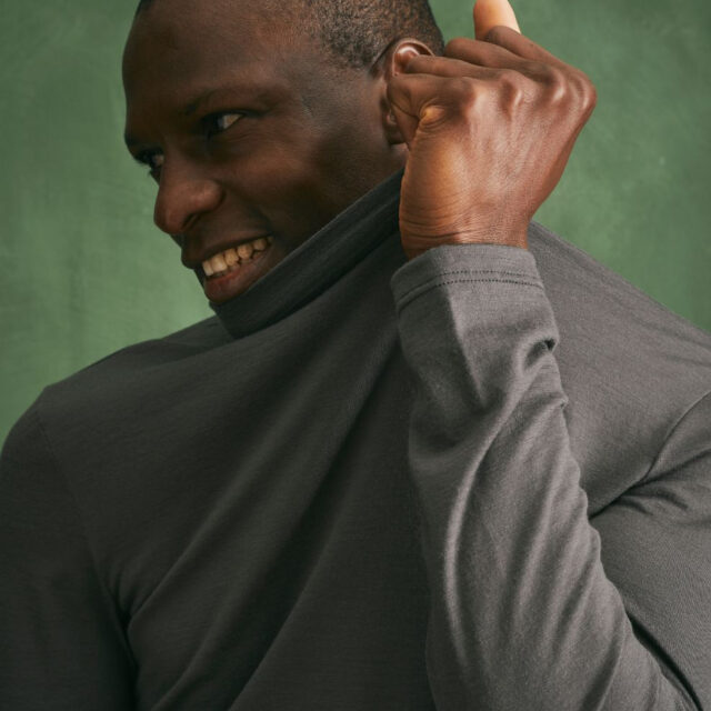 Lemahieu - Sous pull coll montant - Gris - Terracotta - Homme