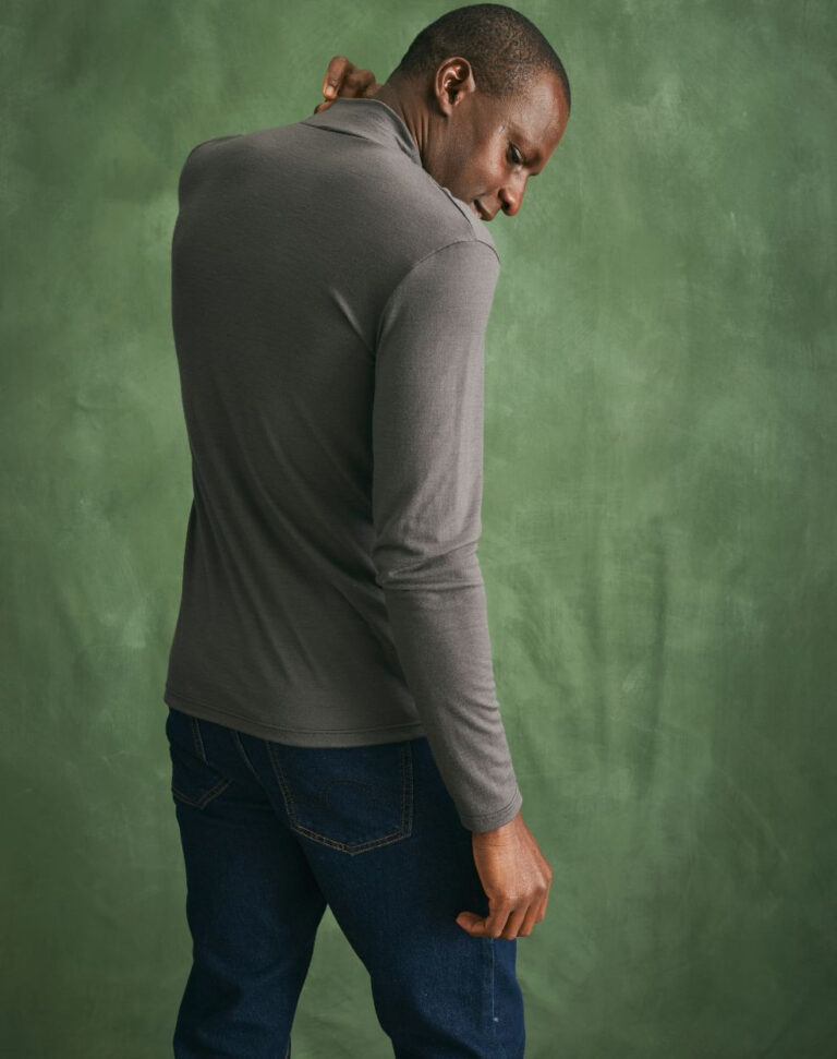 Lemahieu - Sous pull coll montant - Gris - Terracotta - Homme