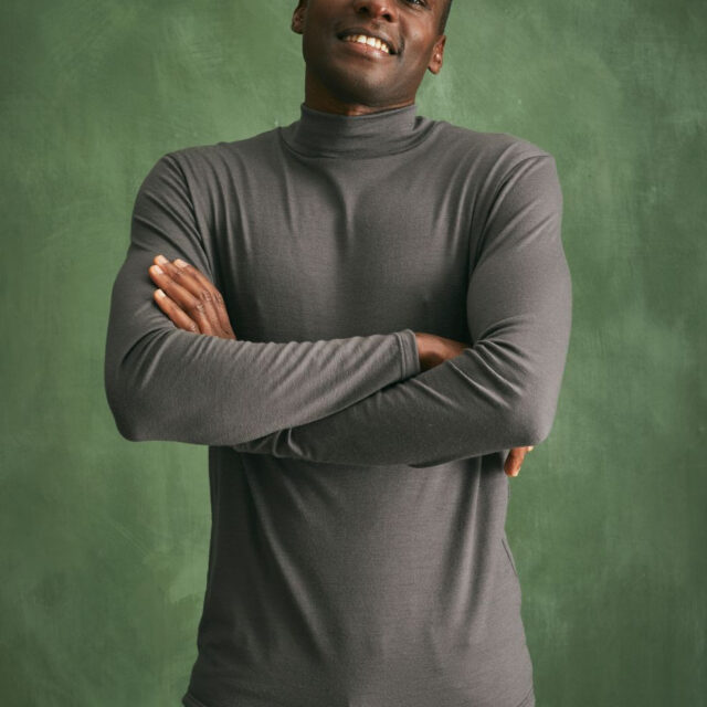 Lemahieu - Sous pull coll montant - Gris - Terracotta - Homme