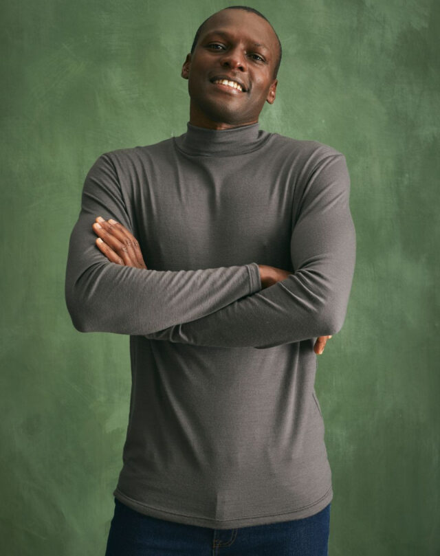 Lemahieu - Sous pull coll montant - Gris - Terracotta - Homme