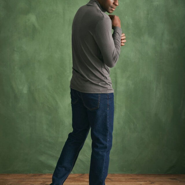 Lemahieu - Sous pull coll montant - Gris - Terracotta - Homme