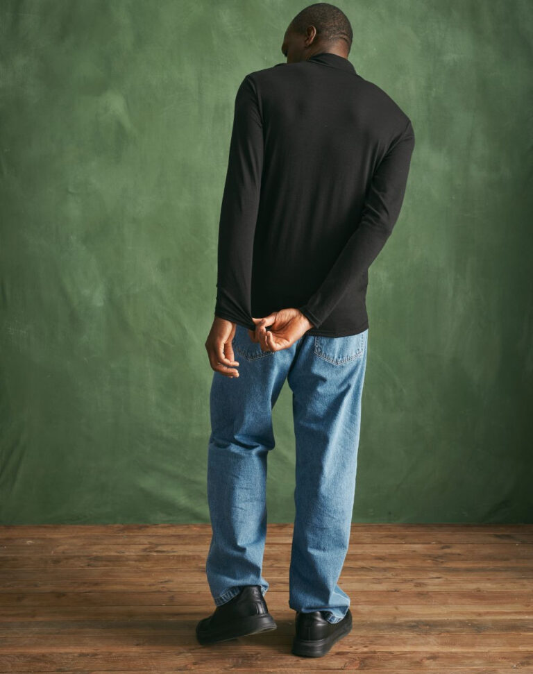 Lemahieu - Sous pull col montant 100% laine mérinos - Noir - Homme