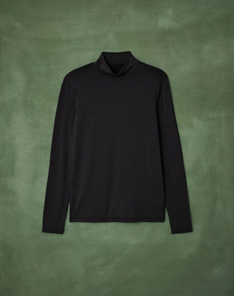 Lemahieu - Sous pull col montant 100% laine mérinos - Noir - Homme