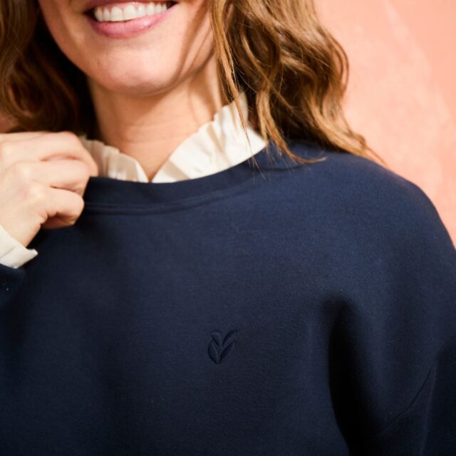 Lemahieu - Sweat cropped en Coton BIO - Marine - Femme