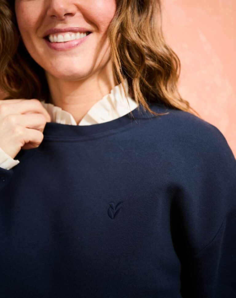 Lemahieu - Sweat cropped en Coton BIO - Marine - Femme