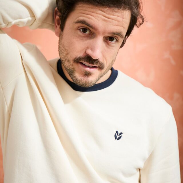 Lemahieu - Sweat en Coton BIO Molleton - Ecru - Blanc - Homme