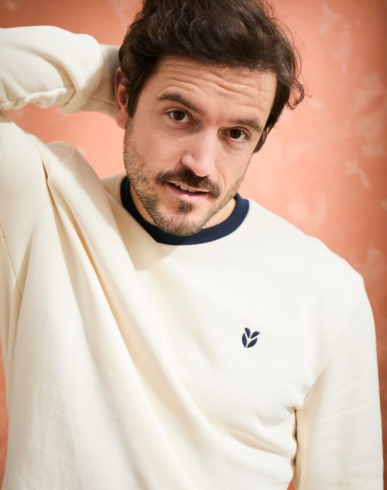 Lemahieu - Sweat en Coton BIO Molleton - Ecru - Blanc - Homme