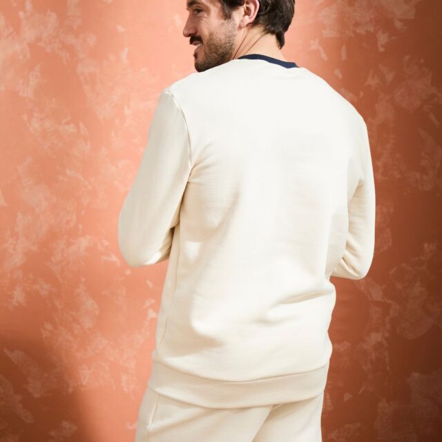 Lemahieu - Sweat en Coton BIO Molleton - Ecru - Blanc - Homme
