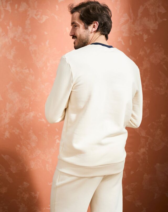 Lemahieu - Sweat en Coton BIO Molleton - Ecru - Blanc - Homme