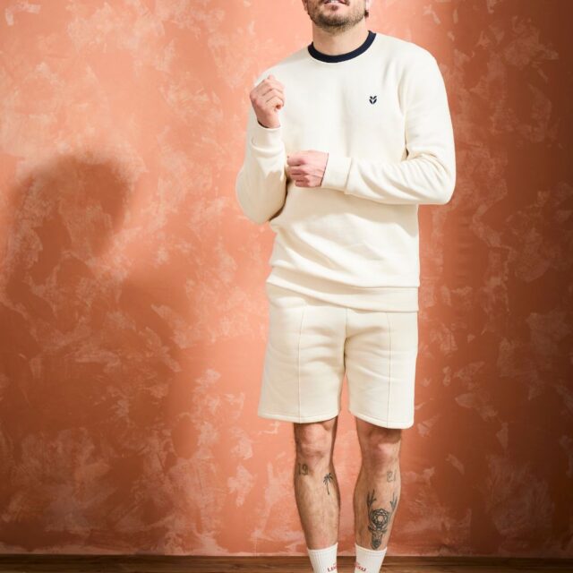 Lemahieu - Sweat en Coton BIO Molleton - Ecru - Blanc - Homme