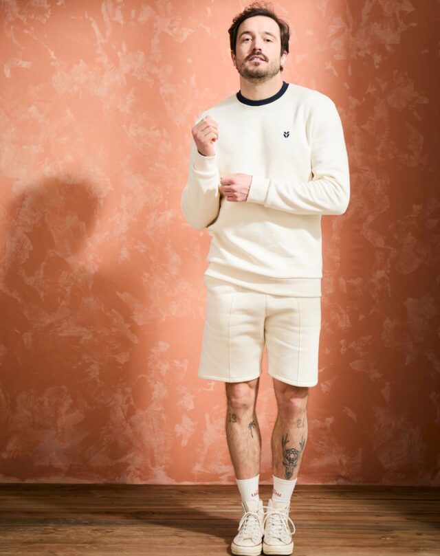 Lemahieu - Sweat en Coton BIO Molleton - Ecru - Blanc - Homme