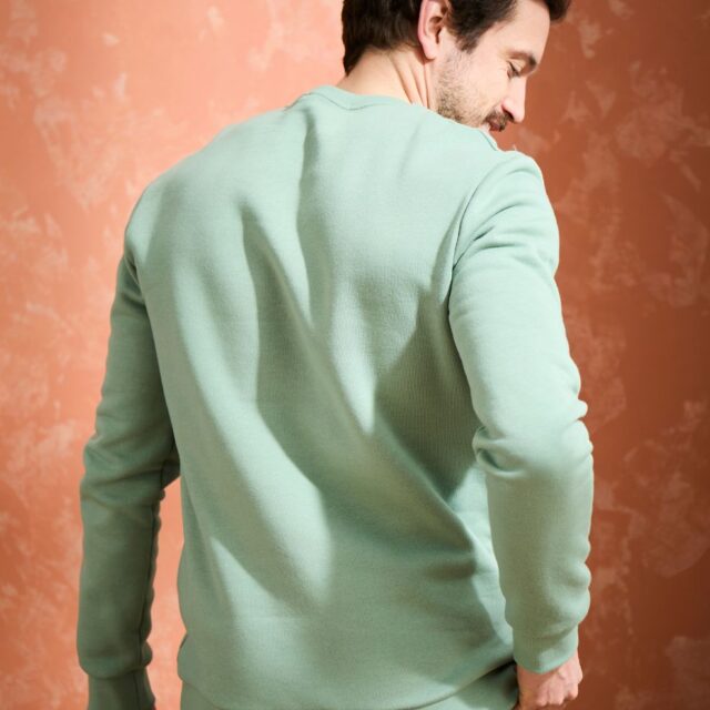 Lemahieu - Sweat en Coton BIO Molleton - Sauge - Homme