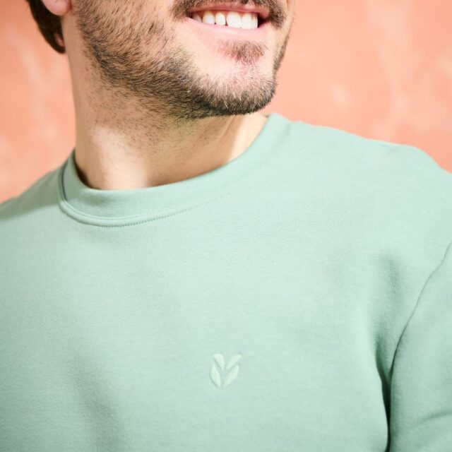 Lemahieu - Sweat en Coton BIO Molleton - Sauge - Homme