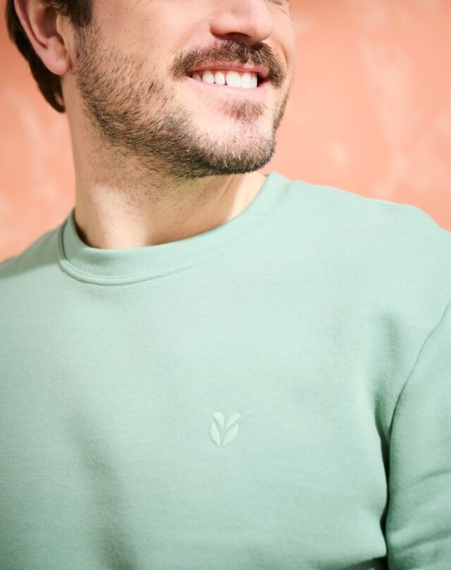 Lemahieu - Sweat en Coton BIO Molleton - Sauge - Homme