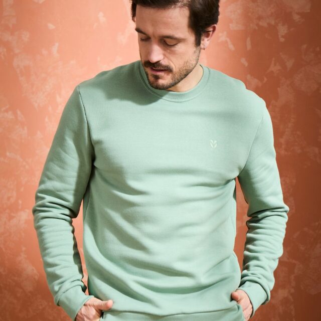 Lemahieu - Sweat en Coton BIO Molleton - Sauge - Homme