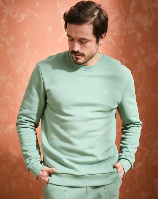 Lemahieu - Sweat en Coton BIO Molleton - Sauge - Homme