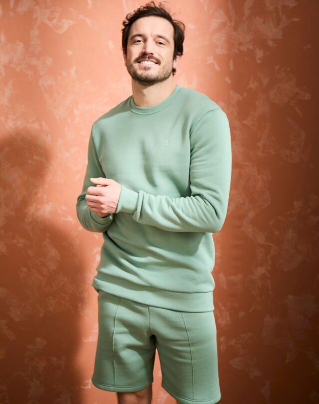 Lemahieu - Sweat en Coton BIO Molleton - Sauge - Homme