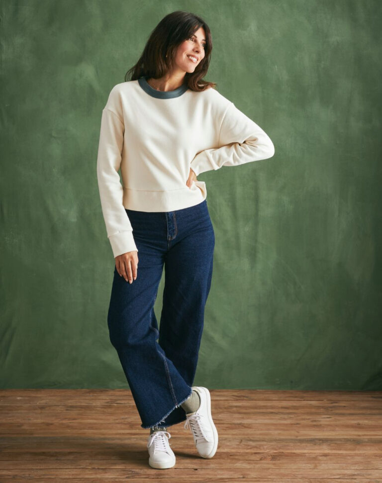 Lemahieu - Sweat sans griffe en Coton BIO - Ecru - Blanc - Femme