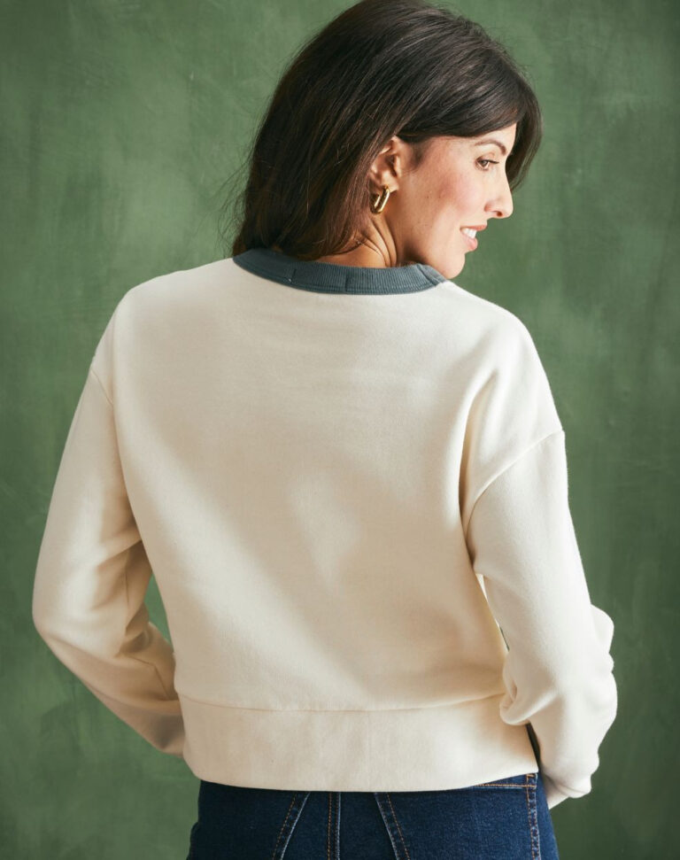 Lemahieu - Sweat sans griffe en Coton BIO - Ecru - Blanc - Femme
