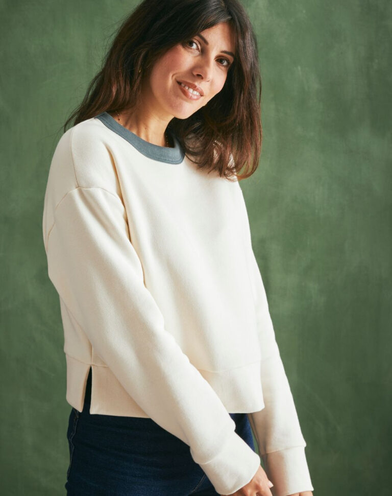 Lemahieu - Sweat sans griffe en Coton BIO - Ecru - Blanc - Femme