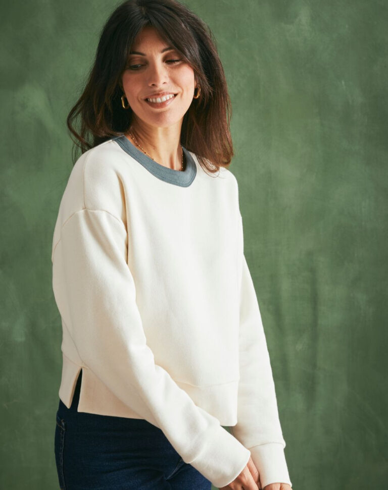 Lemahieu - Sweat sans griffe en Coton BIO - Ecru - Blanc - Femme