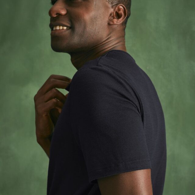 Lemahieu - T-shirt 100% Laine Mérinos - Marine Nuit - Homme