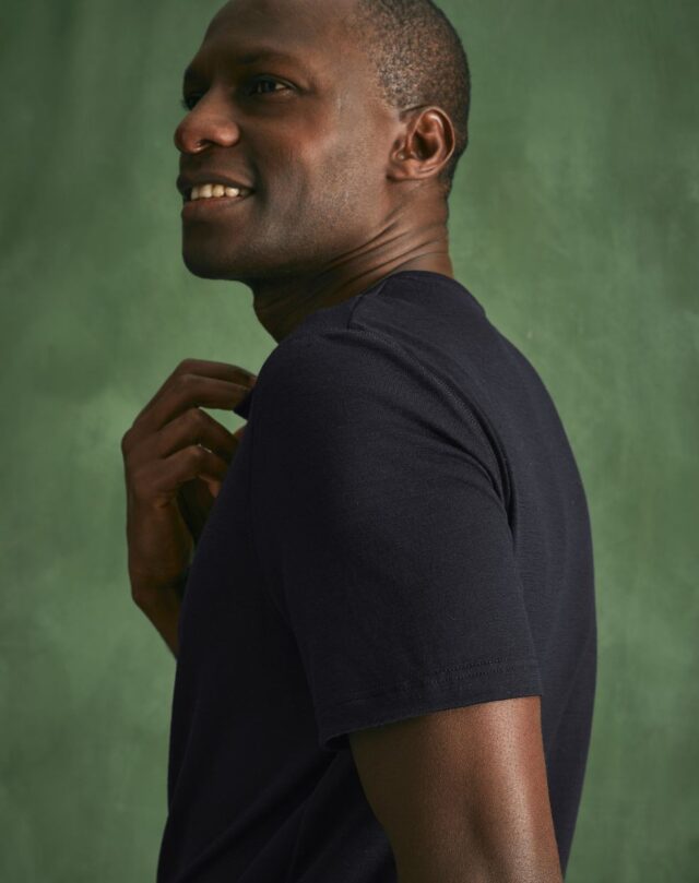 Lemahieu - T-shirt 100% Laine Mérinos - Marine Nuit - Homme