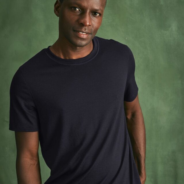 Lemahieu - T-shirt 100% Laine Mérinos - Marine Nuit - Homme