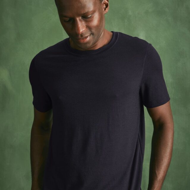 Lemahieu - T-shirt 100% Laine Mérinos - Marine Nuit - Homme