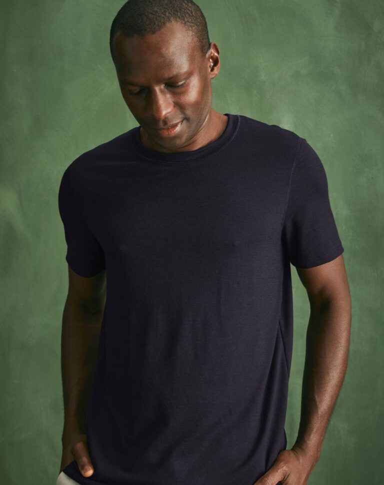 Lemahieu - T-shirt 100% Laine Mérinos - Marine Nuit - Homme