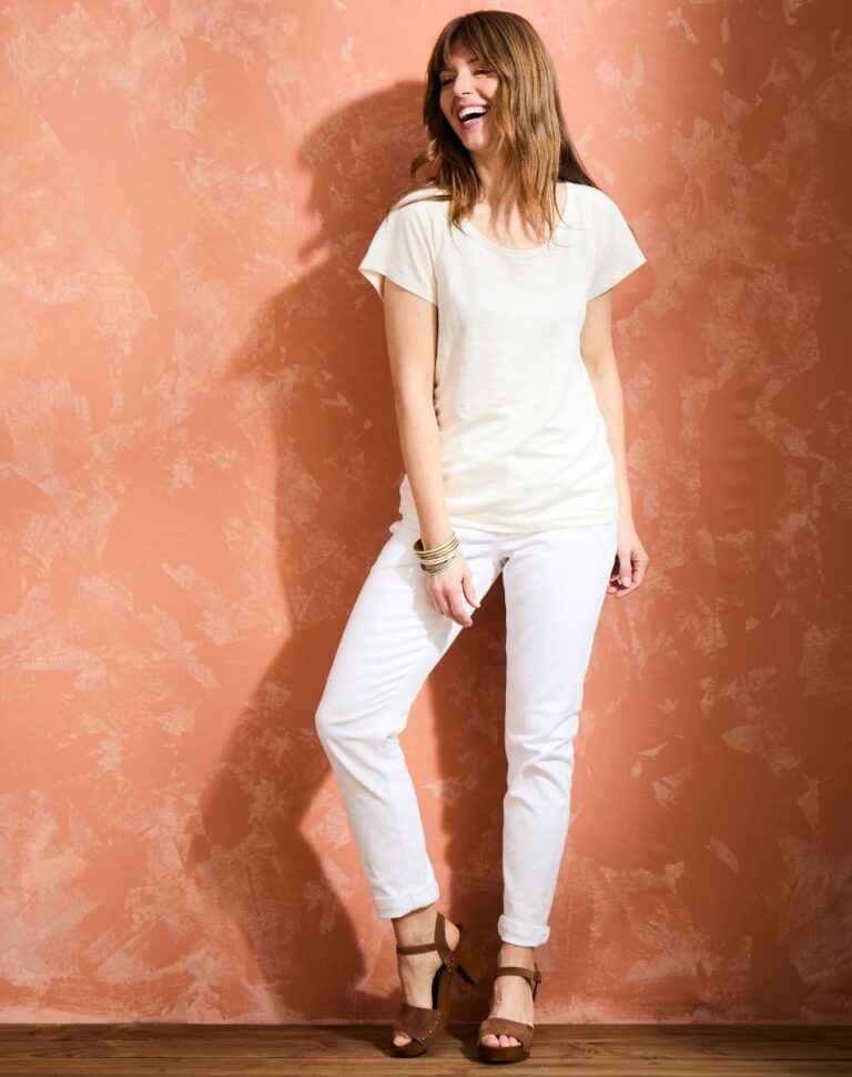 Lemahieu - T-shirt femme 100% Lin - Ecru - Blanc - Femme