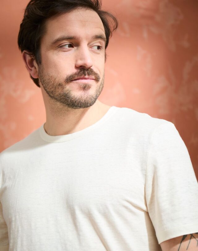 Lemahieu - T-shirt homme 100% Lin - Ecru - Blanc - Homme