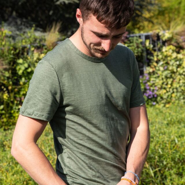 Lemahieu - T-shirt homme Lin - Kaki - Homme