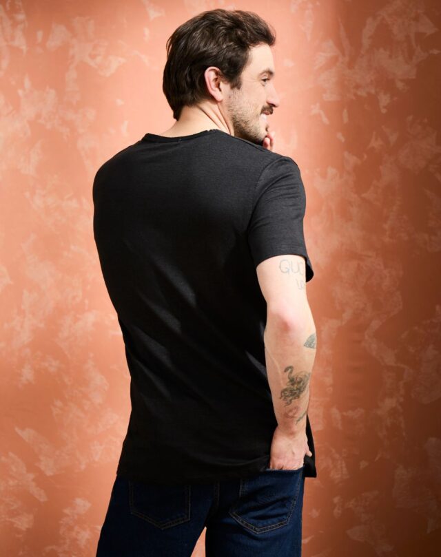 Lemahieu - T-shirt homme 100% Lin - Noir - Homme