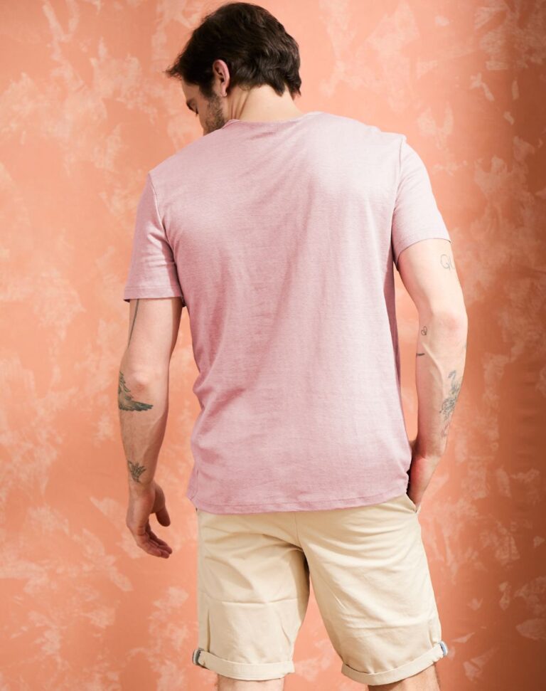 Lemahieu - T-shirt homme 100% Lin - Rose - Homme
