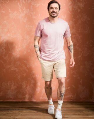 Maison Lemahieu - T-shirt homme 100% Lin – Rose – Homme