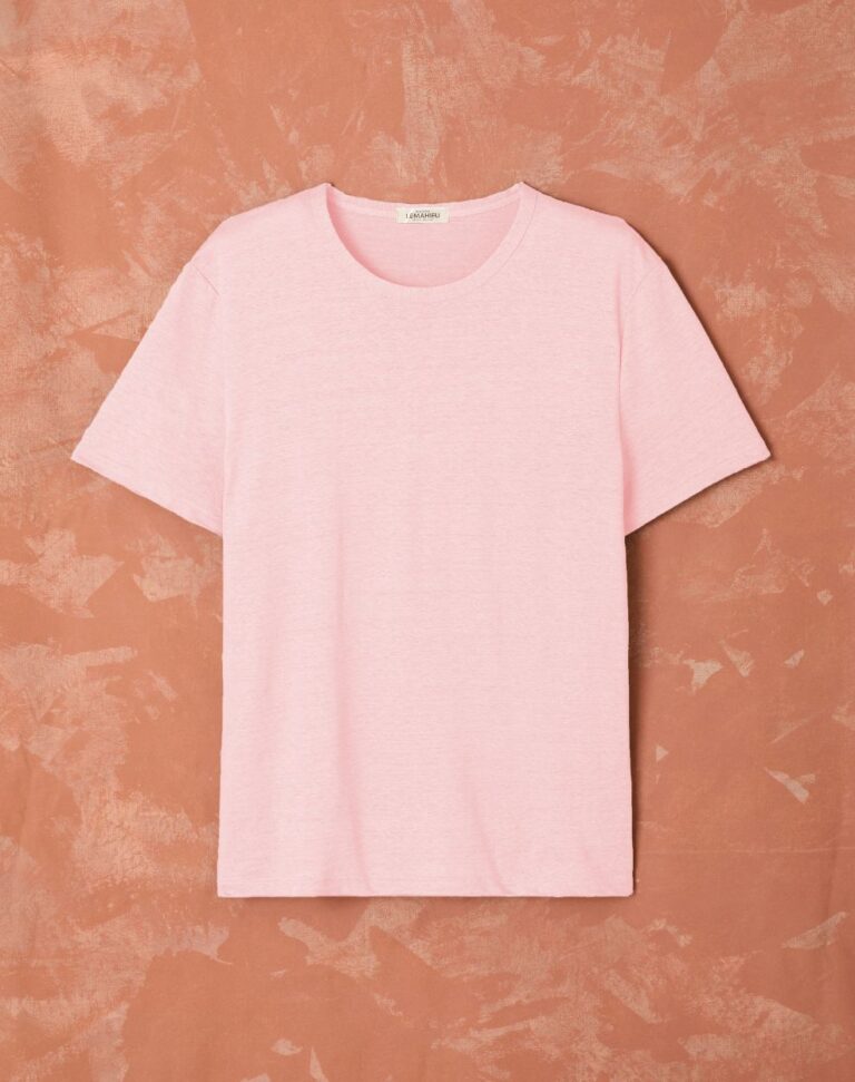 Lemahieu - T-shirt homme 100% Lin - Rose - Homme