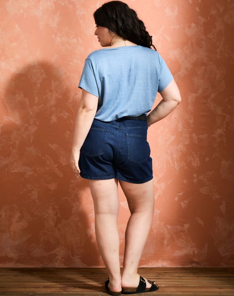 Lemahieu - T-shirt col V 100% Lin - Bleuet - Femme