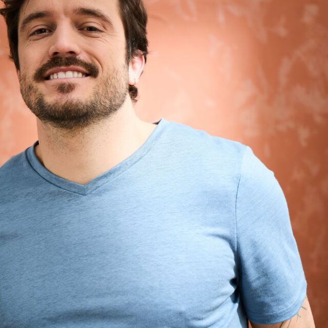 Lemahieu - T-shirt col V 100% Lin - Bleuet - Homme