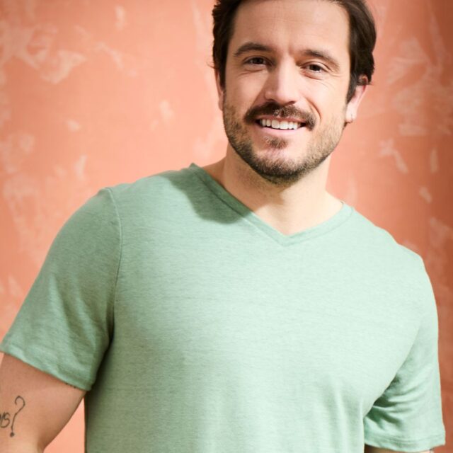 Lemahieu - T-shirt col V 100%  Lin - Sauge - Homme