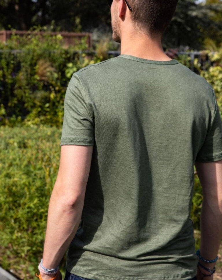 Lemahieu - T-shirt col V 100% Lin - Kaki - Homme