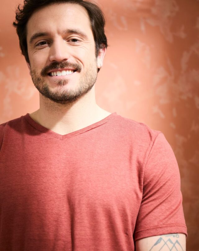 Lemahieu - T-shirt col V 100% Lin - Terracotta - Homme