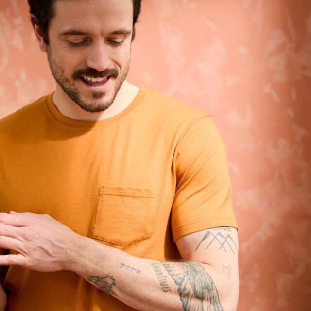 Lemahieu - T-shirt coton modal à poche - Mordore - Col rond - Homme