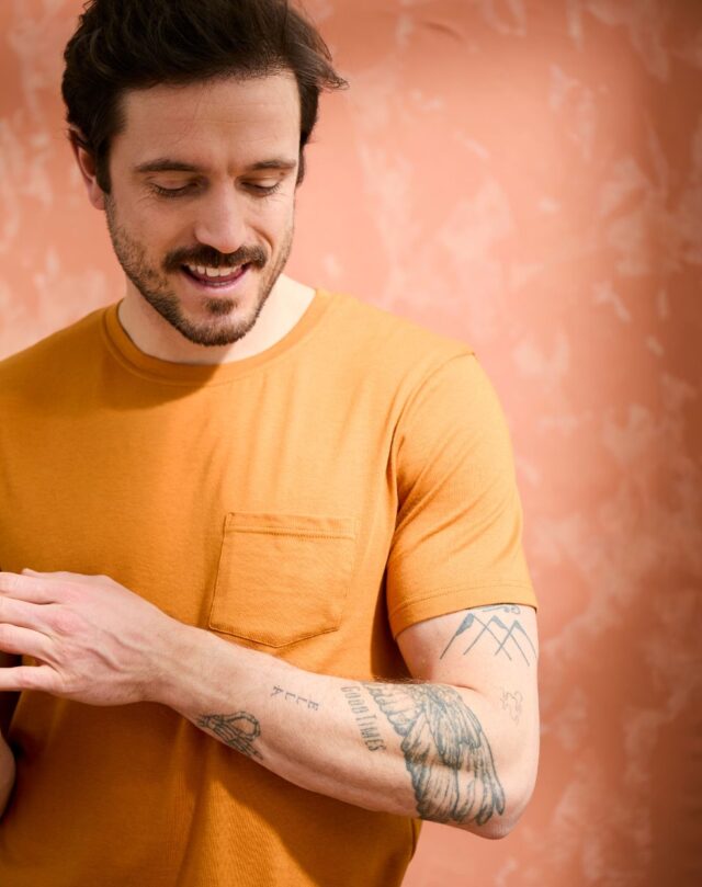 Lemahieu - T-shirt coton modal à poche - Mordore - Col rond - Homme