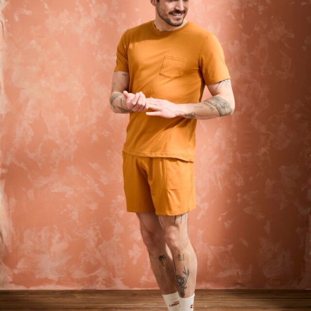 Lemahieu - T-shirt coton modal à poche - Mordore - Col rond - Homme